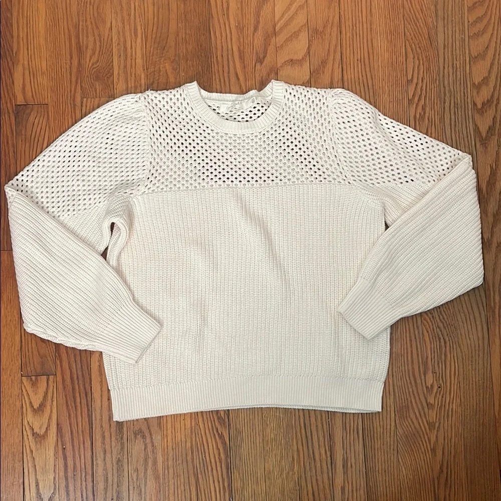 Grey State Merida‎ Knit Sweater Cream size 1 Small Balloon Sleeves
